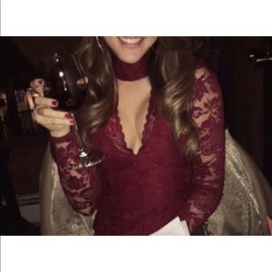 Red lace top
